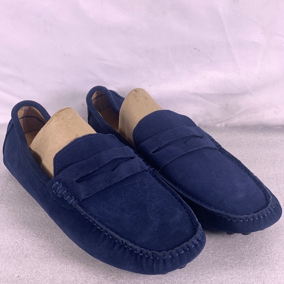 Go Tour Mens Casual Punching Penny Loafer Leather Moccasins